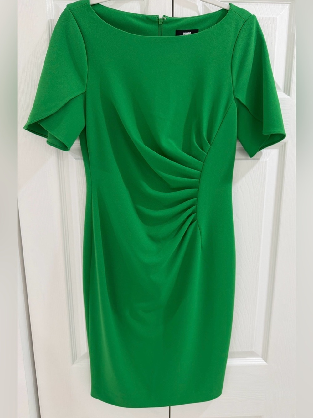 DKNY Emerald Green Draped Midi Dress
